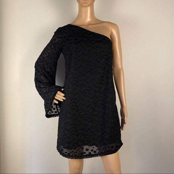 NEW C/MEO COLLECTIVE BLACK ONE-SHOULDER MINI DRESS - Picture 2 of 8